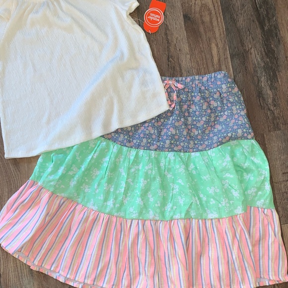Wonder Nation NWT boho skirt/shirt set size M 7/8 - Picture 2 of 4